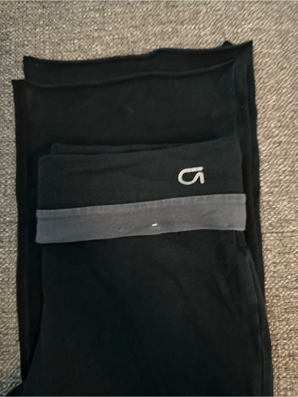 Women's Black Joggers with Contrasting Gray Waistband and Subtle Logo